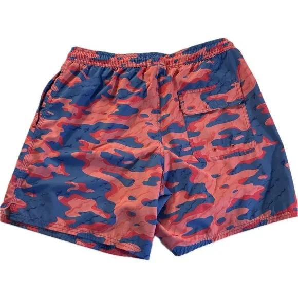 Vineyard Vines Swim Trunks Adult L Pink Blue Lined Board Shorts Hiking Fish Mens - Picture 2 of 8